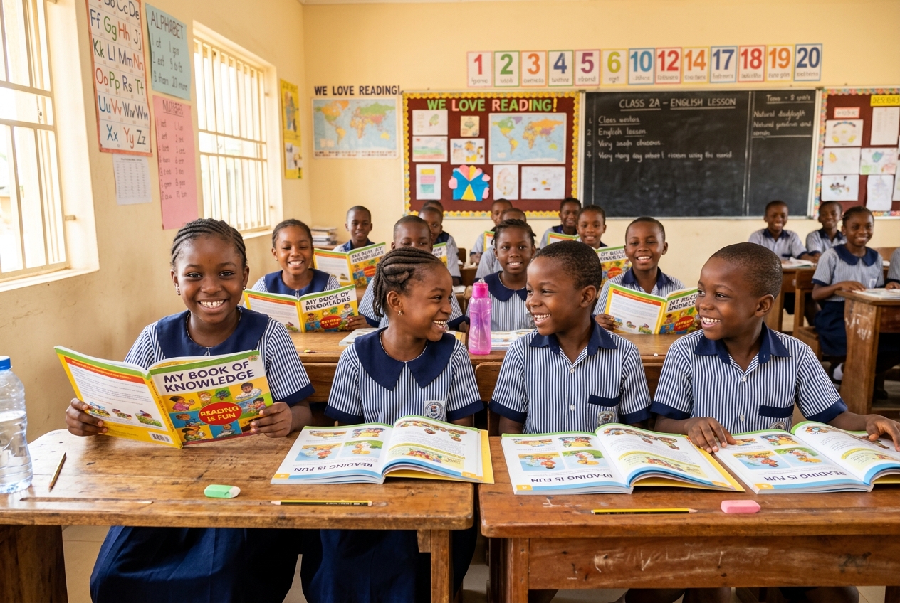 Students at Kingston Free School, Akute, Ogun State